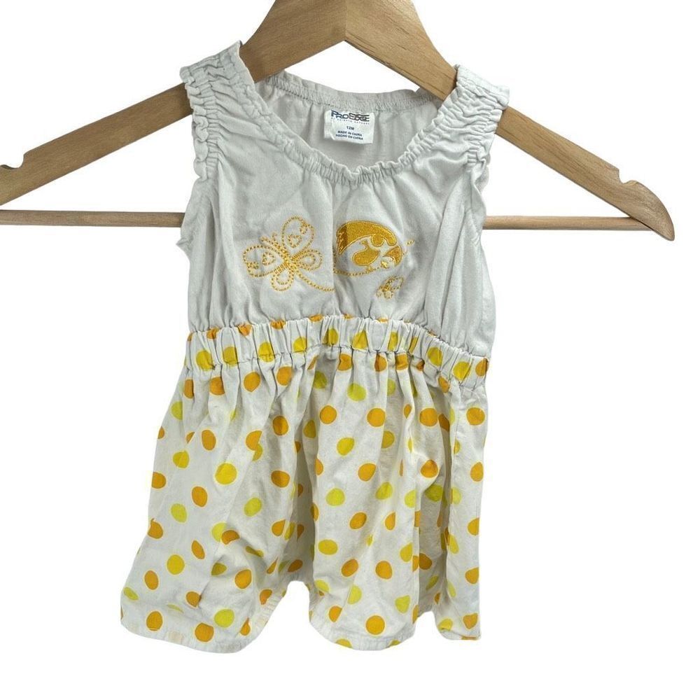 ProEdge By Knights Apparel Baby Iowa Hawkeyes Dress Elastic Waist Yellow 12M